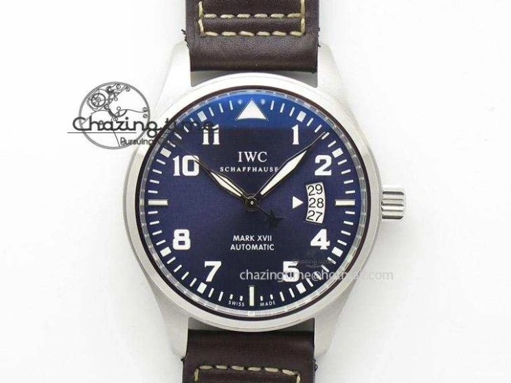 MIROTIME 0504 SmartChoice Mark XVIII IW327006 Titanium M+F 1:1 Best Edition Black Dial on Brown Leather Strap A 7145